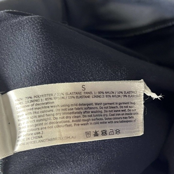 Afriel & Tabbris Athletic Leggings Womens Sz Small Slate Blue Colorblock Workout - Picture 6 of 6